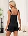 Ekouaer Pajama for Women Set 2 Piece Lightweight Summer Pajamas Soft Sexy Lingerie Ruffle Cami and Shorts Bridal Pj Black