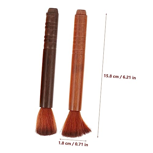 GOOHOCHY 2Pcs Brush for and Violin Cleaning Ebony Rosewood Essential Dust Removal Tools for String Instruments