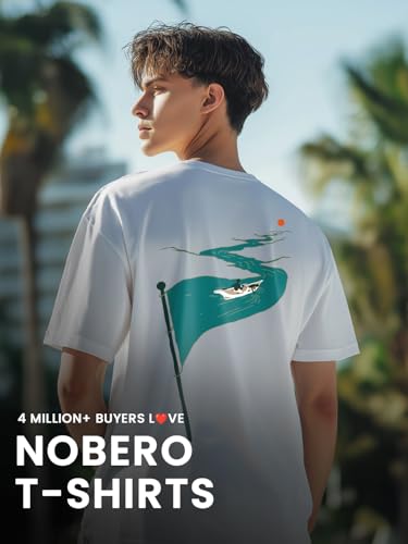 Image of Nobero Men's Oversized Graphic T-Shirt for Men | Soft Cotton | Drop Shoulder Relaxed Fit | Printed Casual Tshirt for Men