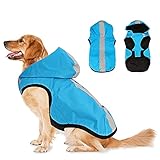 Haustier Hund Regenmantel, Haustier Regenjacke mit Kapuze, Wasserdichter Hundemantel, Haustier Wasserdichter Regenponcho, Hunderegenmantel, Ultraleicht, für große Hunde