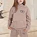 Bwaydeg Boys Girls Sweatsuit 2 Pieces Fashion Cartoon Love Heart Print Pullover Hoodie & Sweatpants for Kids 2-13 Years