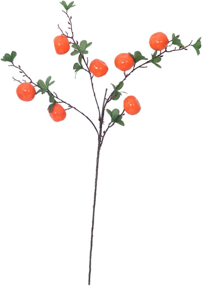 Artificial Orange Branches 7 Lifelike Fake Fruits, Bright Simulation Fruit Decoration for Dining Table and Living Room Centerpiece, Creative Artificial Plant Ornament for Home
