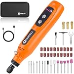 HARDELL Mini Cordless Rotary Tool 3.7V, 5-Speed Rotary Tool Kit with 43 Accessories,Type-C Charging Power for Engraving, Sanding, Polishing, Drilling, Grinding, Small DIY Crafts (Orange-Black)