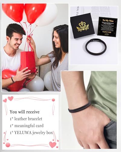 Pulsera de cuero YELUWA para hombre miniatura 6