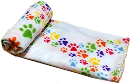 DAYOLY Pet Blanket Luxury Warm Soft Fleece Pet Dog/Cat/Puppy/Kitten Bed Blankets Mat Pad with Paw Print - Value Pack 60 x 70cm Per Blanket (6 pieces of 23.6x27.6 Inches)