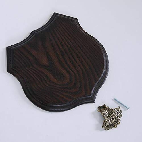 GTK Corna & trofei in Legno di Corno 1 X Scudo Cinghiale Trofeo Cartello a Forma di Stemma, AF 19 cm, con Foglia di Quercia Massiccio + Piccolo