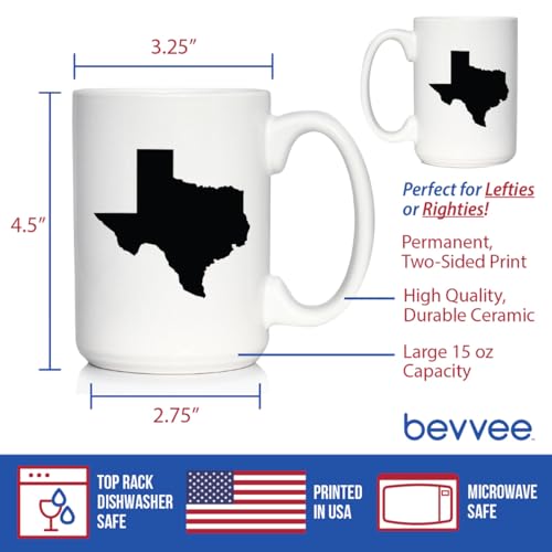 Taza de café cerámica blanca 15oz con diseño Texas miniatura 4