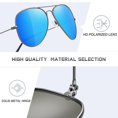 Image of Classic Aviator Sunglasses for Men Womens Polarized UV Protection Driving Sunglasses