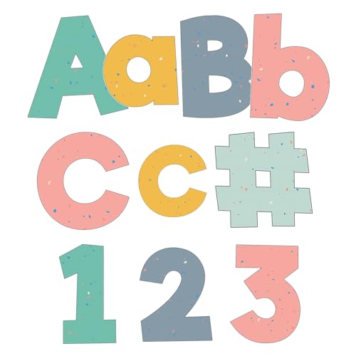 Image of Carson Dellosa 219-Piece We Belong Cutout Letters, 4 inch Pastel Upper and Lowercase Alphabet, Numbers, Punctuation, and Symbols for Bulletin Board, Posterboard, Party, and Classroom Decor