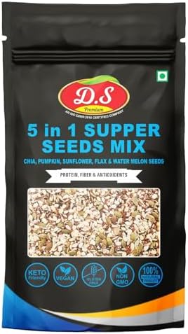 D.S. 5 in 1 Super Seeds Mix - Blend of Chia, Flax, Sunflower, Pumpkin ...