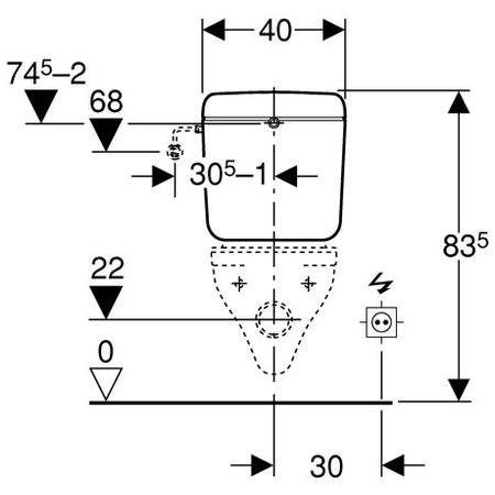 Réservoir De Toilette Apparent Geberit AP 128 - Simple Débit, Facile à Installer - 10