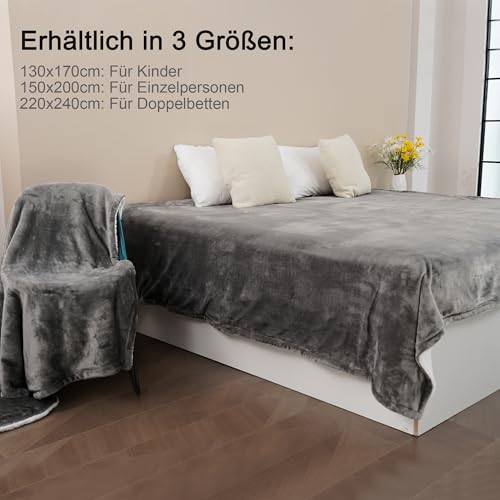 Winthome Kuscheldecke Dicke Warme, Decke Flauschig, Fleecedecke Doppelseitiges Design, Winterdecke Spart Heizkosten… – Ansicht 6