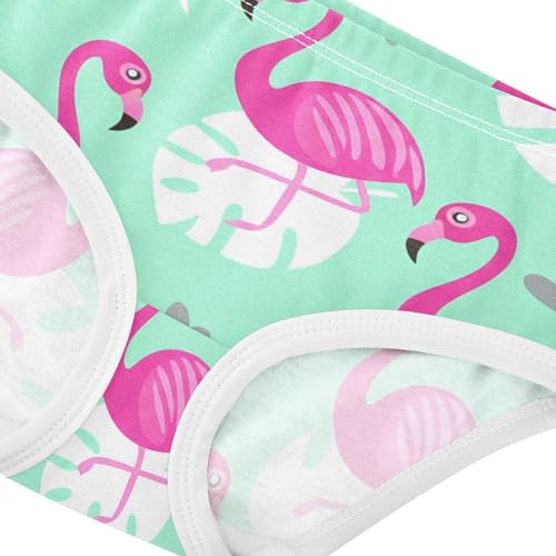 Toddler Underwear Custom 2t Cotton Panties for Girl Cartoon Kids Briefs Undies Pink Flamingos Mint Green4