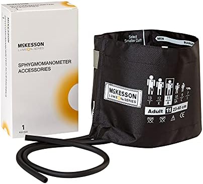 McKesson LUMEON Nylon Blood Pressure Cuff and Bladder, Black, Adult Medium, 23 cm to 40 cm, 1 Count