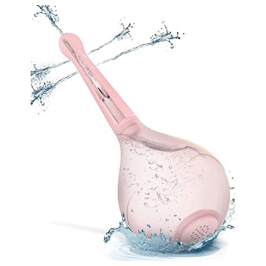 Enema Bulbo Anti-Reflujo, Lavativas Anales Ducha Vaginal de Silicona para Limpieza de Colon en Hombres y Mujeres Rosa