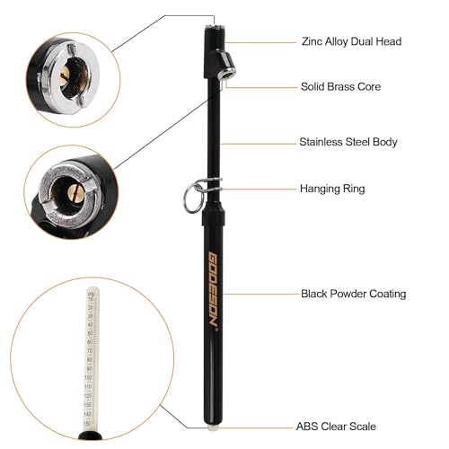 image for GODESON Dual Head Tire Pressure Gauge, Heavy Duty Pencil Tire Gauge Ra