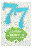 Depesche 5698.098 Glückwunsch-Karte mit Musik zum 77. Geburtstag, originelle Geburtstagskarte mit passendem Spruch und Innentext, inkl. Umschlag, 17,5 x 12 cm
