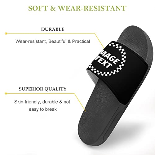 Custom Slides Summer Shower Slippers Sandals for Women Men, Personalized Photo Text Non-Slip Indoor Outdoor Beach Water Sandals2
