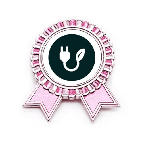 Broche avec câble de charge vert foncé un bijou poétique et connecté rose M