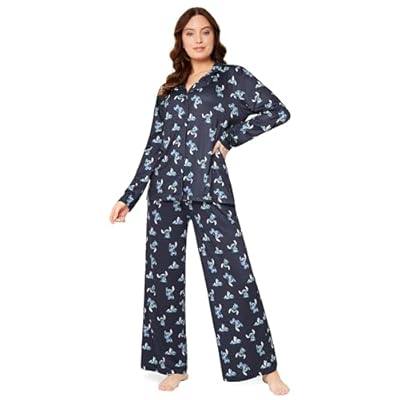 Disney Lilo y Stitch Pijama Stitch, Pijama Mujer Invierno Conjunto de 2 Piezas - Pijama Navidad, Regalo Mujer (Azul Marino, M) | Ya disponible en tu tienda friki favorita! En mundofriki.es!