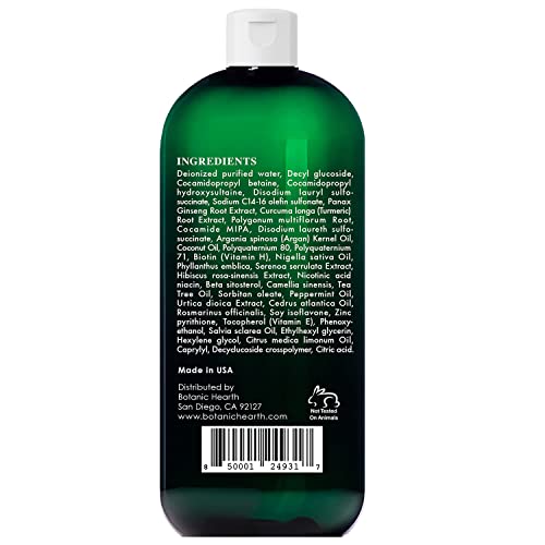 Botanic Hearth Peppermint Oil Shampoo - Hair Blooming Formula With Keratin For Thinning Hair - Fights Hair Loss, Promotes Hair Growth - Sulfate Free For Men And Women - 16 Fl Oz #TOP1
