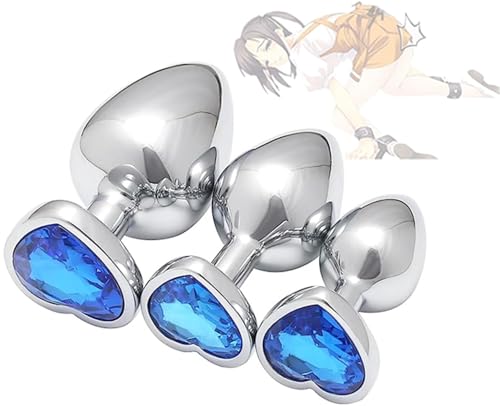 𝓐𝓷𝓪 𝓹𝓵𝓾𝓰 Latido Del Corazón Azul, Obra De Arte De Entrenamiento, 3 Tamaños Diferentes, Entrenador De Corazón De Acero Inoxidable Con Incrustaciones De Zafiros