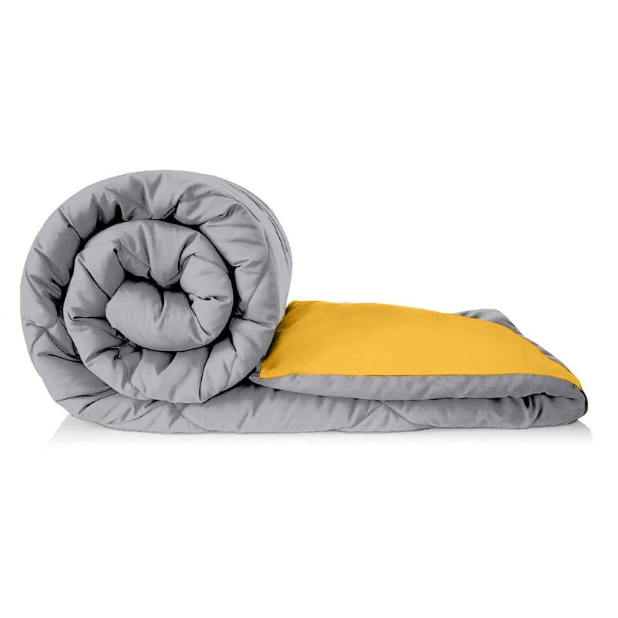 Tundwal's Microfiber Reversible Comforter, Yellow - Grey
