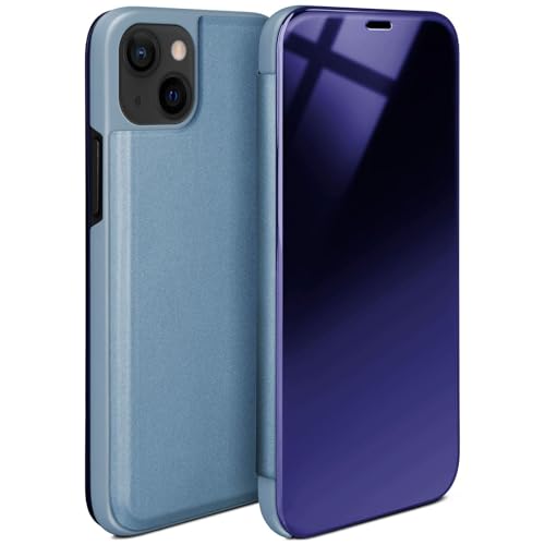 Étui de protection Apple iPhone 13 mini turquoise Clear View Cover miroir moex