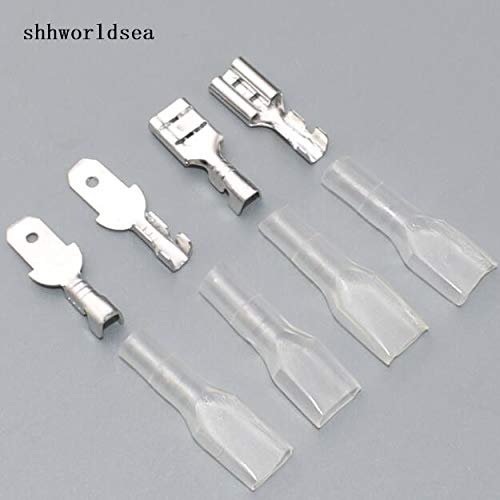 Davitu Cables, Adapters & Sockets - shhworldsea copper and cover 4.8mm male female Crimp Terminal Spade Connector thickness car socket - (Color Name: 2000male)