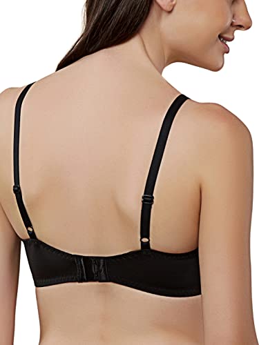 Image of Triumph T-Shirt Bra for Women Padded Non Wired Everyday Bra Invisible Wireless Seamless Lingerie Soft Moulded PU Cup Support Comfortable Smooth Microfiber T-Shirt Bra Pack of 1
