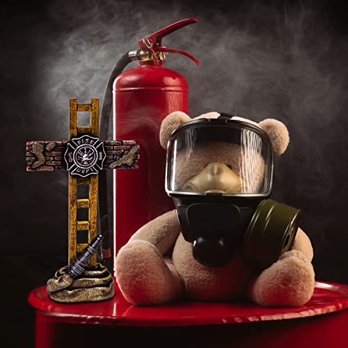 Meperper Firefighter Accessories, Fireman Standing Cross Statue Memorial 10", Fire Fighter Gifts #TOP2