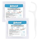 jjshund 200 Stück Zahnseide Stick, Reise Zahnseide Sticks mit 2 Tragbaren Etuis Zahnstocher Einwegzahnseide Dental Floss Zahnsticks für Zahnreinigung Familie Zahnpflege