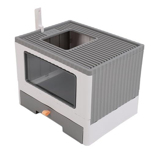Arenero cerrado plegable para gatos grandes color gris miniatura 3
