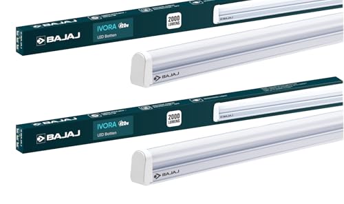 Bajaj Polycarbonate 20W Cool Day Light Led Tubelight|3.5 Kv Surge Protection|Bright&Energy Efficient Tubelight/Batten For Home|Glare Free Light Output|(Pack Of 2)|1 Yr Warranty