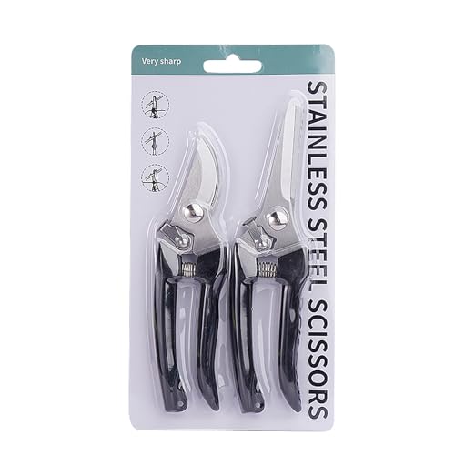 2 個剪定鋏ステンレス鋼庭鋏ハンドヘルド園芸はさみガーデントリマー植物花果物果樹バリカン