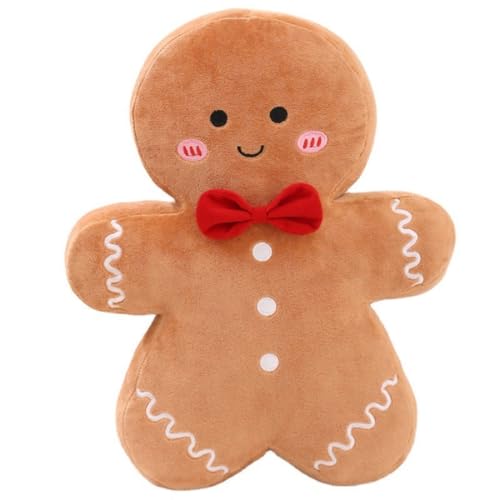 Cyprinus Carpio 5-7/8 INCH Christmas Gingerbread Man Pillow Creative Biscuit Man Plush Soft Throw Pillows Stuffed Premium Polyester Fiber Sofa Cushion Christmas Party Decor