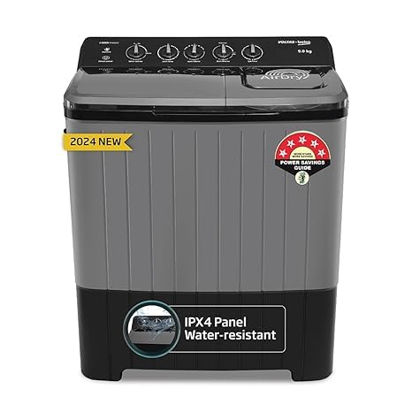 Image of Voltas Beko 9 kg Semi Automatic Top Load Washing Machine Black, Grey (WTT90UHA /OK5B1B1S26)