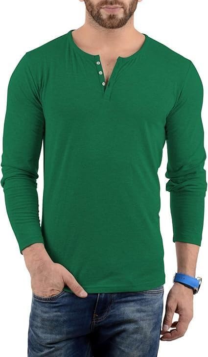 Men’s Cotton Henley Shirt – Long Sleeve Soft Tee for Everyday Wear - Image 2