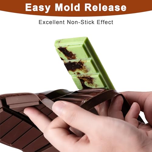 Image of Chocolate Bar Mold,Non-Stick Chocolate Molds,100% Food Grade Silicone Mold