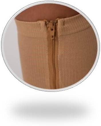 Side Zipper Knee Length Open Toe Support Compression Therapy Hoisery