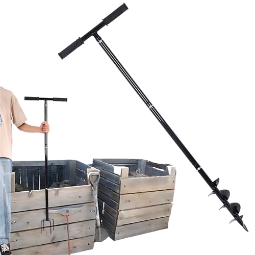 Compost Stirring Tool 45.6 inch Compost Turning Tool Outdoor Manual Composting Bar Compost Turner Aerator Accessories Outdoor Turner and Mixing Tool