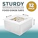 [36 Pack] Bakery Box with Window 6”, 8” and 10” - White Cardboard Gift Packaging for Cake, Pie, Cupcake, Cookies and Pastry, Auto-Pop Restaurant Containers and Personalized Favors, 12 of Each