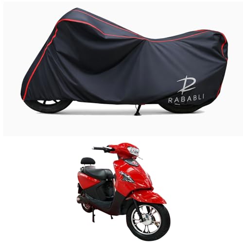Image of Waterproof Bike Body Cover Compatible for | Hero Electric AE-75 | Taffeta Fabric, Red Piping Design, Bottom Elastic Fit | Dustproof, Sun UV & Rain Protection for All Bikes