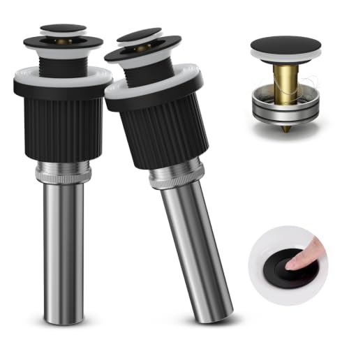 Hibbent 2 Pack Bathroom Sink Drain Stopper for Overflow & Non-Overflow Sink