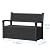 TimberAura 80 Gallon Resin Outdoor Storage Bench, Weatherproof Deck Box with Rattan Texture, 2-3 Person Garden Bench Seating for Patio Furniture, Pool Toys, Cushions, Lockable & 500lbs Capacity, Black
