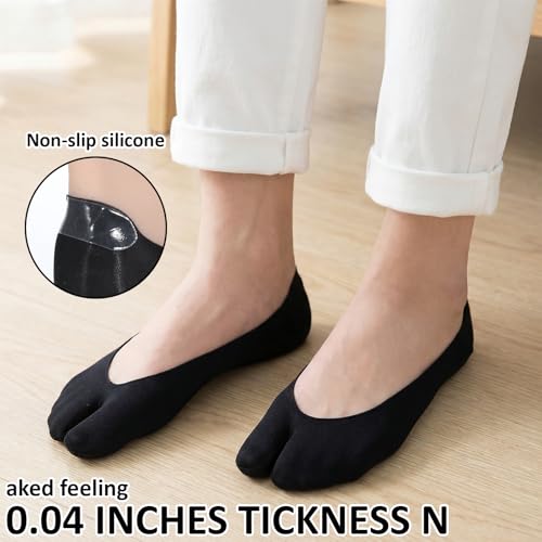 FdcZeyxior 4 Pairs Tabi Socks Women Split Toe Socks Flip Flop Sock for Women Japanese Toes Separated Sock No Show Stocking for Men