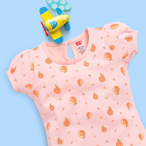 Image of LuvLap Baby Girls Regular Fit 100% Cotton Half Sleeves Girls Top CoSets Pack of 3