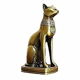 Luganiso Gold Egyptian Cat Statue Sitting Figurine 11.8 Inch Bastet Cat Goddess Statue Home Decor Collectible Figurine 5.9 x 3.9 x 11.8 Inch