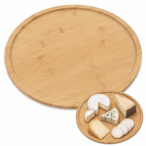 Plato redondo de madera, Plato de bambú, 1 unidad