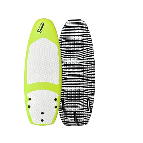 Rock-It Surf Plank Soft Top Wakesurf Board for Kids and Adults Wake Surf Professional Design (Lemon)